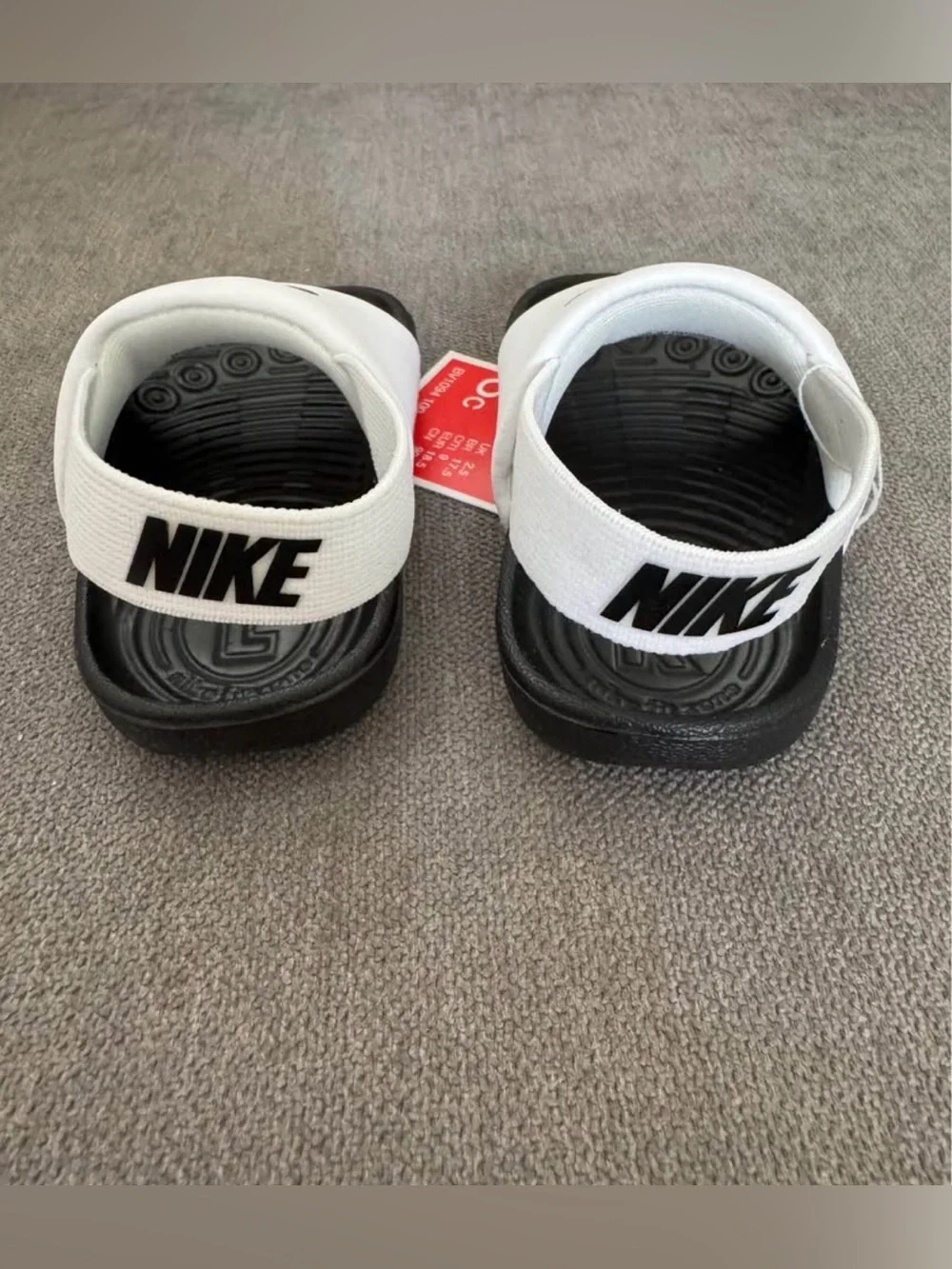 NEW! Nike Kids White and Black Slide Sandals